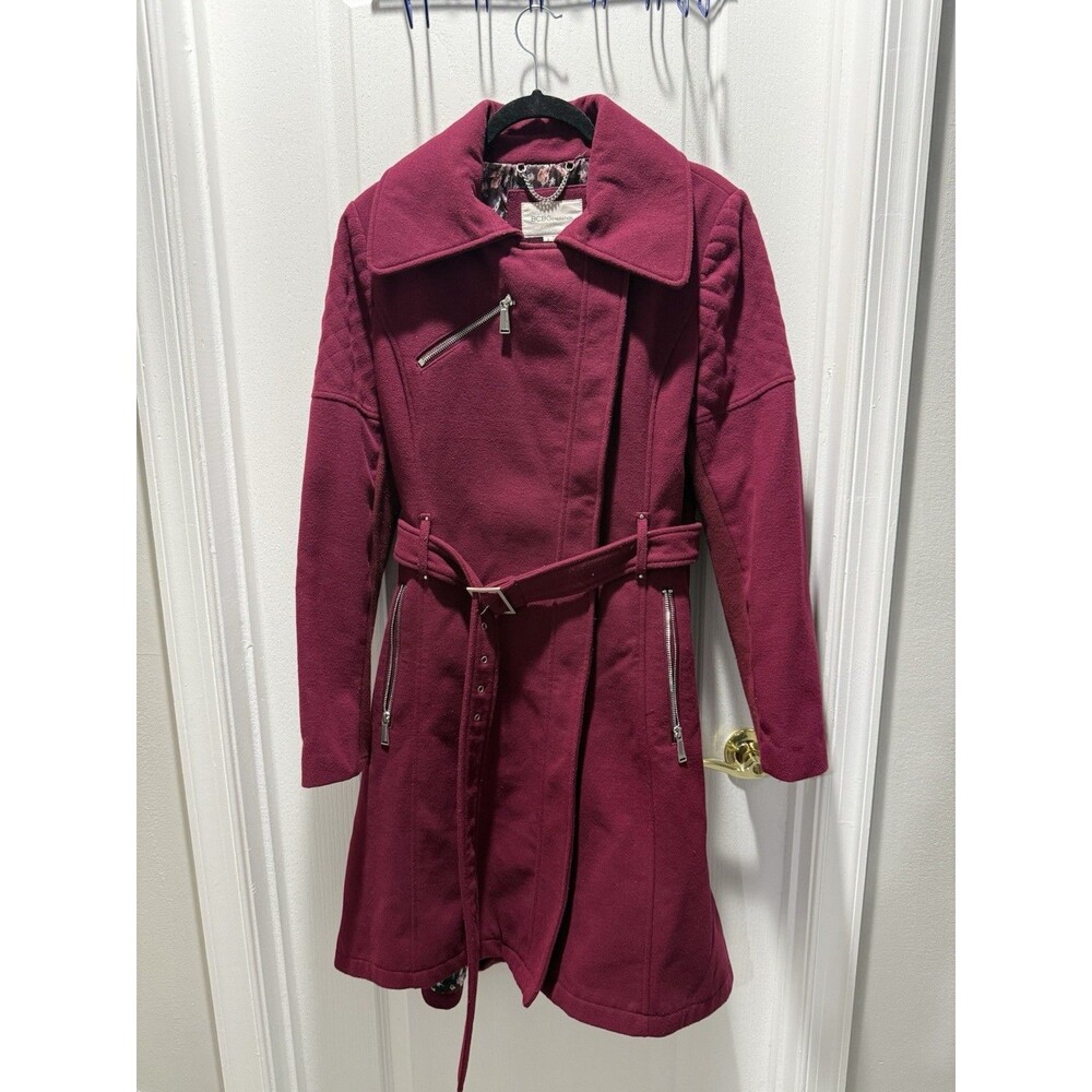BCBGeneration Red Moto Asymmetrical Trenchcoat Large